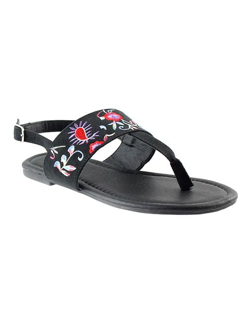black pu back strap sandals - 14350073 - Very Small Image - 1