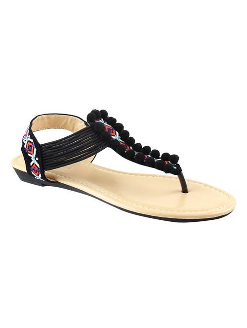 black pu back strap sandals - 14350083 - Very Small Image - 1