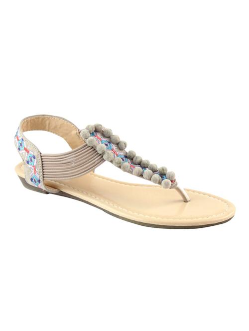 beige pu back strap sandals - 14350084 - Very Small Image - 1