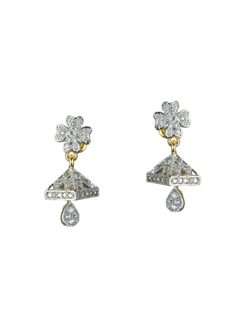 brass gold plated drop earring - 14350200 - Very Small Image - 1