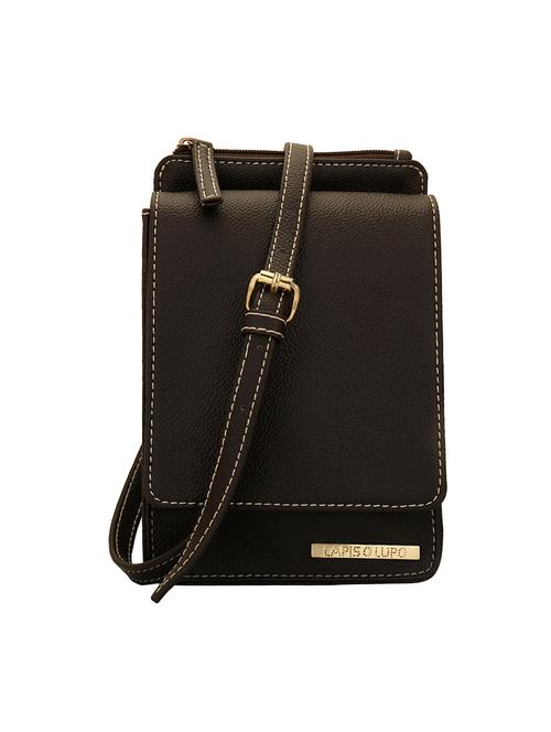 brown leatherette regular sling bag - 14350233 - Very Small Image - 1