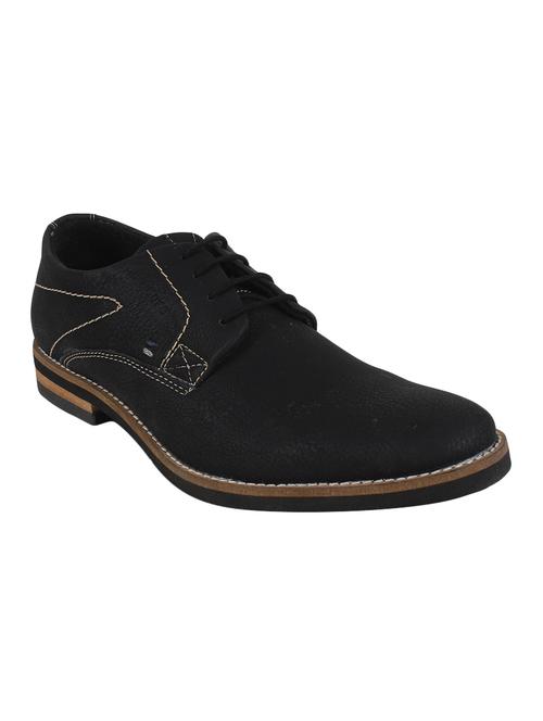 black faux leather lace-up derby - 14351480 - Very Small Image - 1