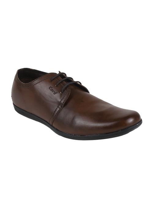 brown leatherette lace-up derby - 14351485 - Very Small Image - 1
