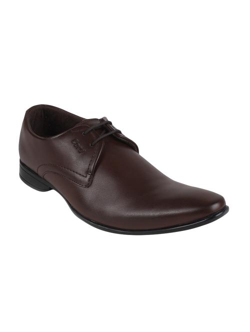 brown leatherette lace-up derby - 14351495 - Very Small Image - 1