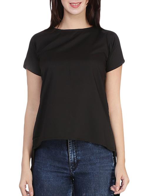 black crepe asymmetric top - 14352185 - Very Small Image - 1