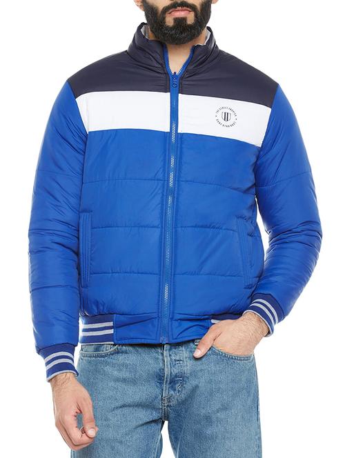 blue nylon blend casual jacket - 14352335 - Very Small Image - 1