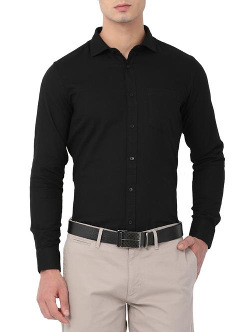 black cotton formal shirt - 14352753 - Very Small Image - 1