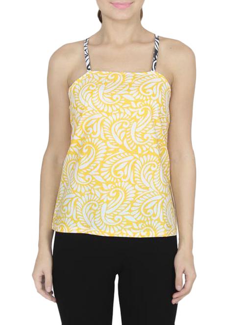 yellow printed cotton top - 14352939 - Very Small Image - 1