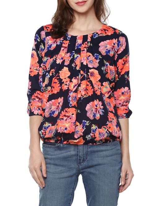 black printed crepe casual top - 14353626 - Very Small Image - 1