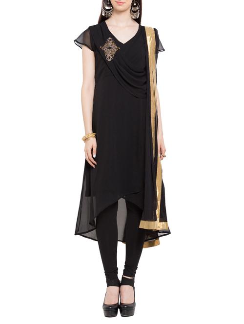 black stitched high low suit - 14354481 - Very Small Image - 1