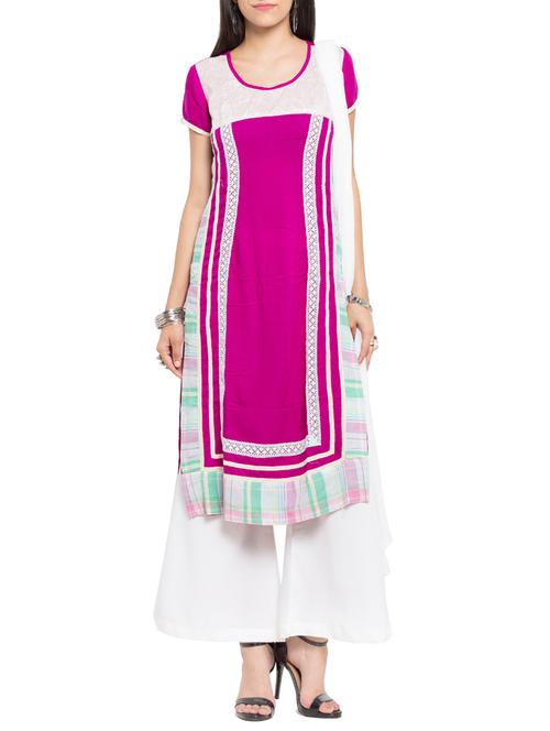 pink stitched palazzo suit - 14354510 - Very Small Image - 1