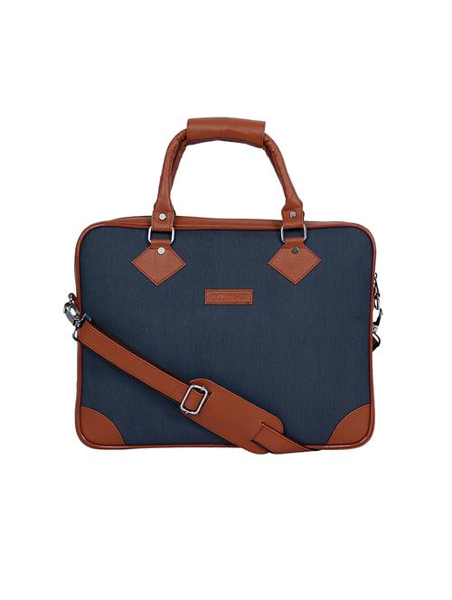 blue  leatherette laptop bag - 14355479 - Very Small Image - 1
