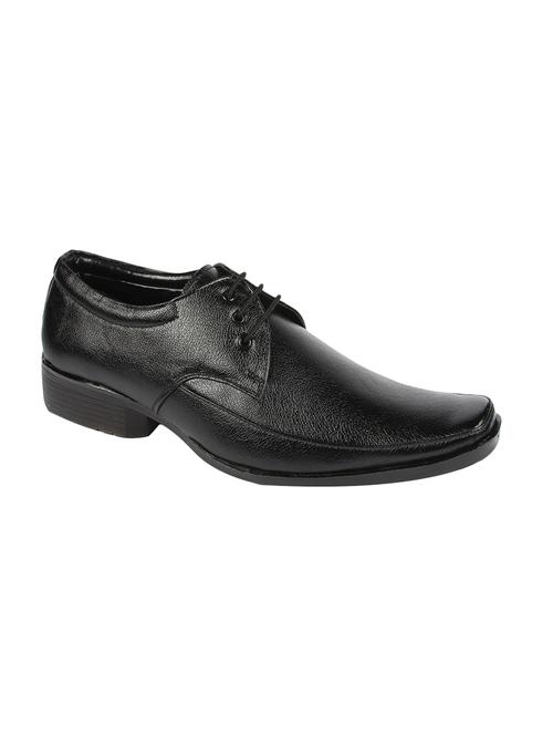 black leatherette lace-up derby - 14356432 - Very Small Image - 1