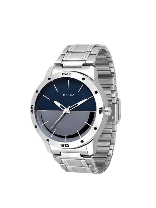 lorenz mk-1046a stainless steel blue men's analog watch - 14358647 - Very Small Image - 1