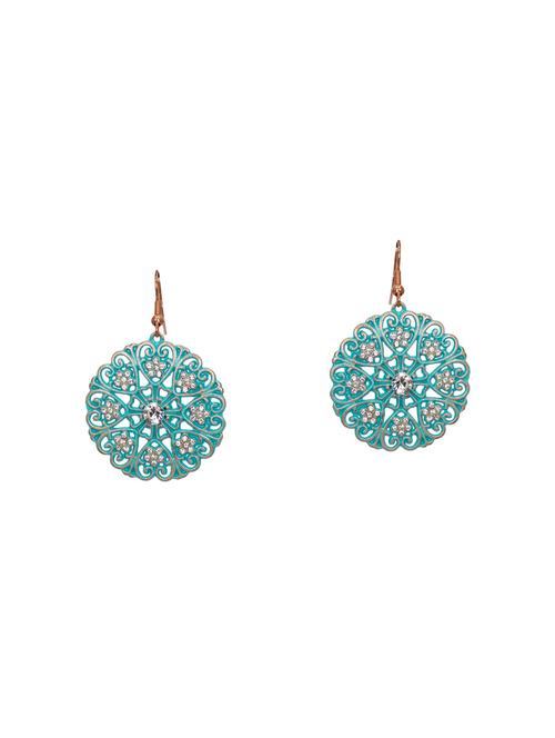 metallic brass drop earrings - 14359857 - Very Small Image - 1
