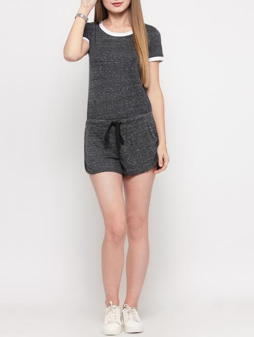 grey cotton romper - 14360963 - Very Small Image - 1