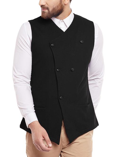 black cotton waist coat - 14361025 - Very Small Image - 1