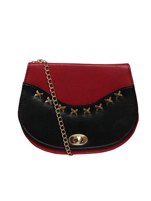 maroon leatherette regular sling bag - 14361599 - Very Small Image - 1
