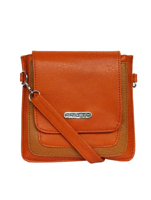 tan leatherette  regular sling bag - 14361600 - Very Small Image - 1