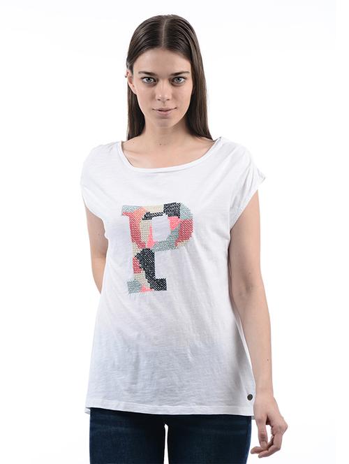 white cotton blend tee - 14362484 - Very Small Image - 1