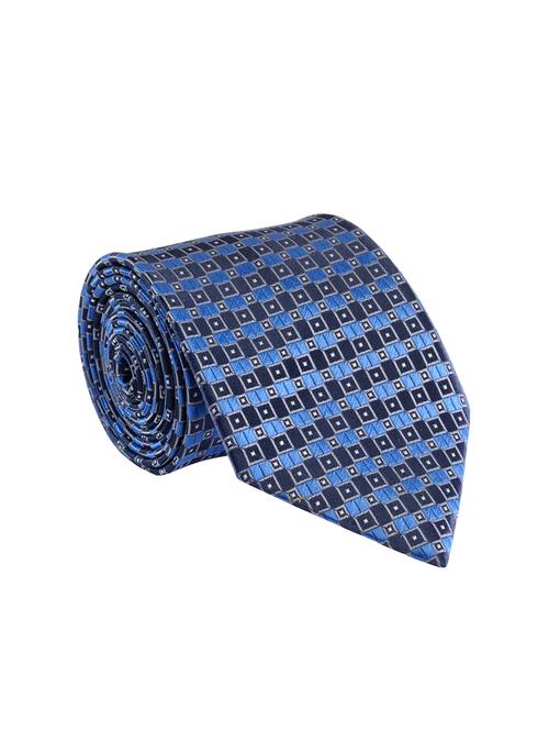 blue micro fiber tie, pocket square and a lapel pin - 14363033 - Very Small Image - 1