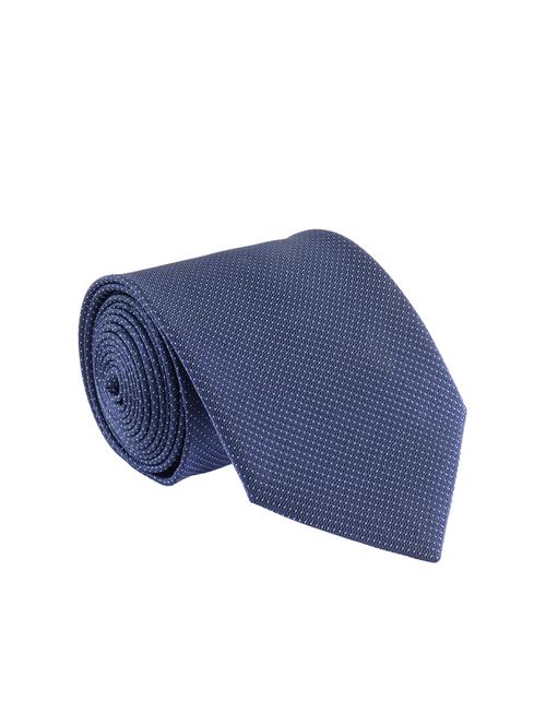 navy blue micro fiber tie, pocket square and a lapel pin - 14363038 - Very Small Image - 1