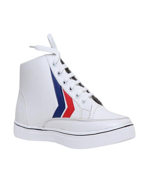 white leatherette lace up sneaker - 14363164 - Very Small Image - 1