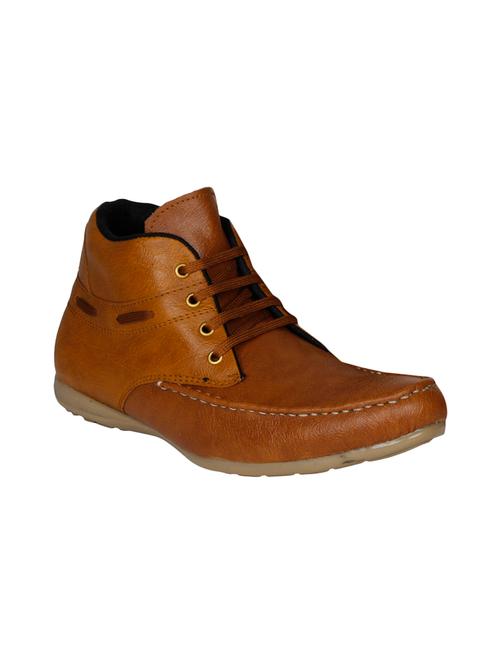brown leatherette low ankle boot - 14363968 - Very Small Image - 1