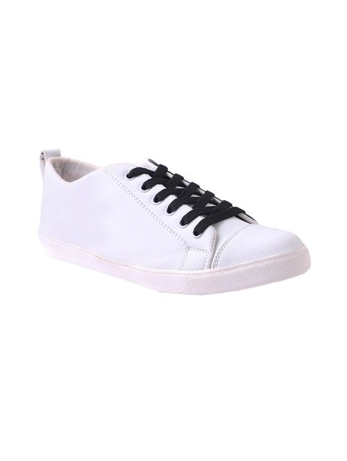 white leatherette lace up sneaker - 14364013 - Very Small Image - 1