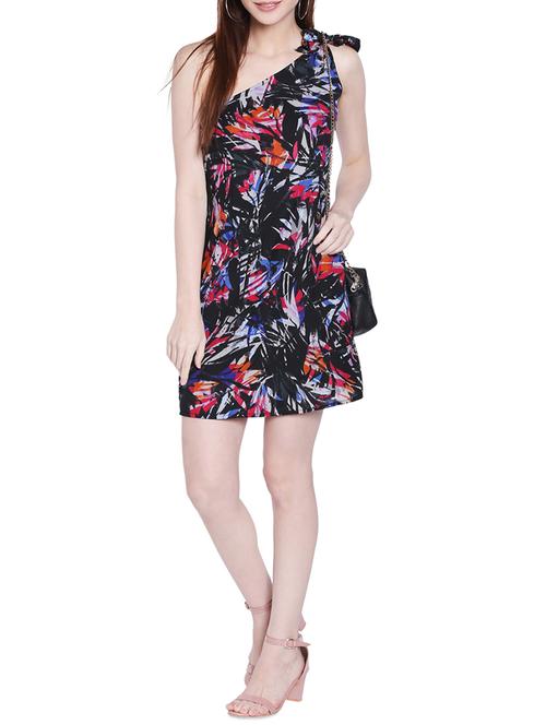 black printed a-line dress - 14364054 - Very Small Image - 1