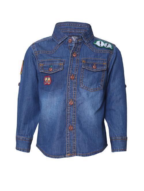 dark blue denim shirt - 14364143 - Very Small Image - 1