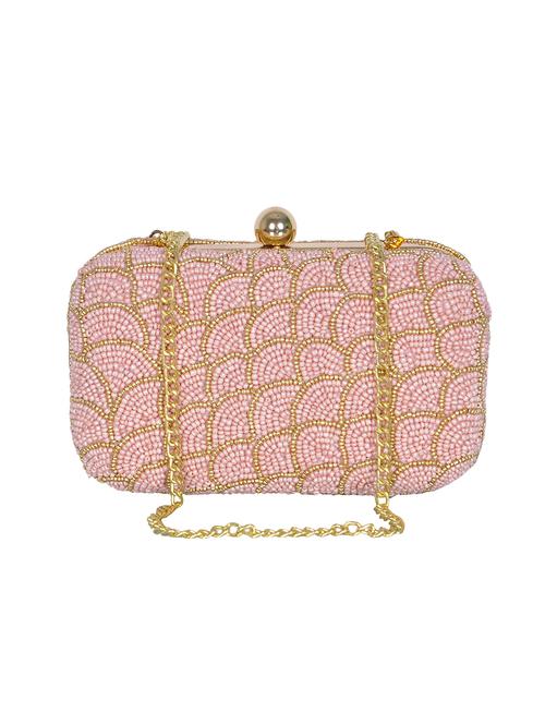Pink Polyester Box Clutch - 14364790 - Very Small Image - 1