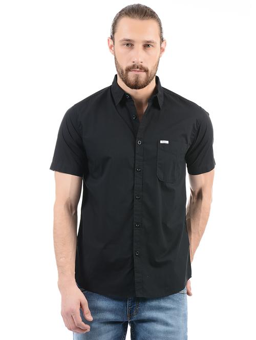 black cotton casual shirt - 14365766 - Very Small Image - 1