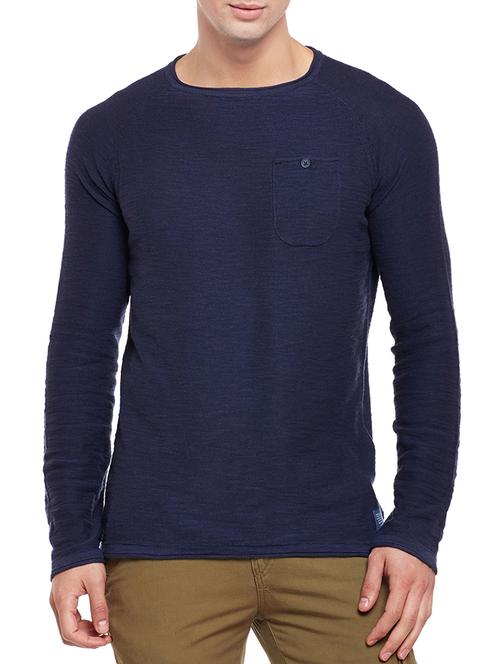 blue cotton solid t shirt - 14366248 - Very Small Image - 1