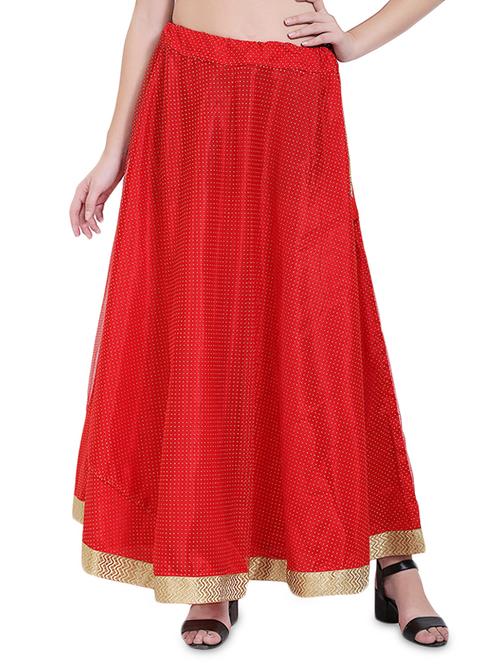 red net flared skirts - 14366544 - Very Small Image - 1