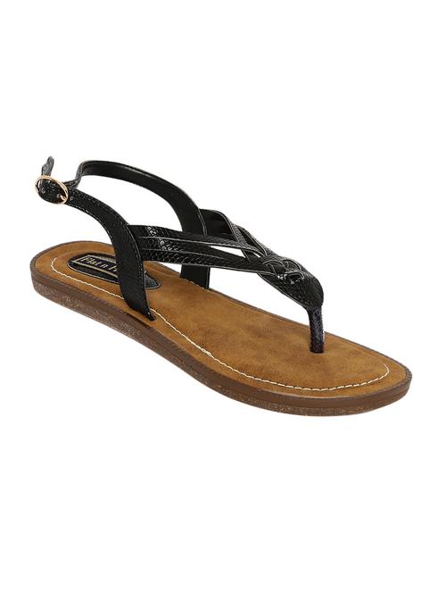 black faux leather back strap sandals - 14366910 - Very Small Image - 1