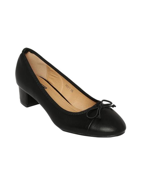 black faux leather slip on pumps - 14366930 - Very Small Image - 1