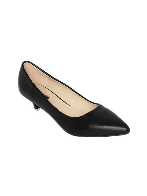 black faux leather slip on pumps - 14367003 - Very Small Image - 1