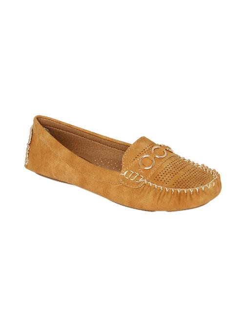 tan faux leather slip on loafers - 14367026 - Very Small Image - 1