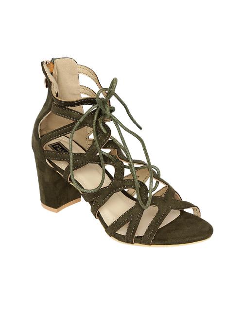 green suede laceup sandals - 14367059 - Very Small Image - 1