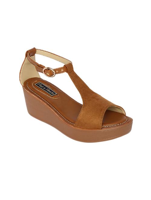 Tan Ankle Strap Wedge - 14367065 - Very Small Image - 1