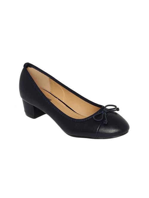 navy faux leather slip on pumps - 14367097 - Very Small Image - 1