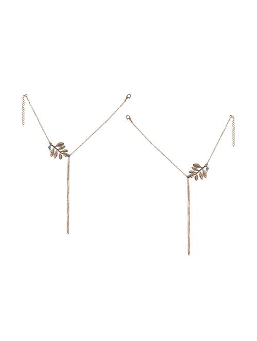 gold metal anklets and payal - 14367115 - Very Small Image - 1