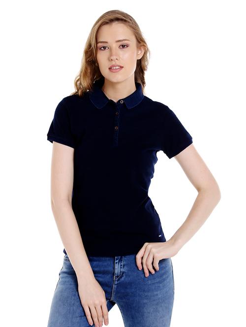 navy blue cotton regular tee - 14367843 - Very Small Image - 1