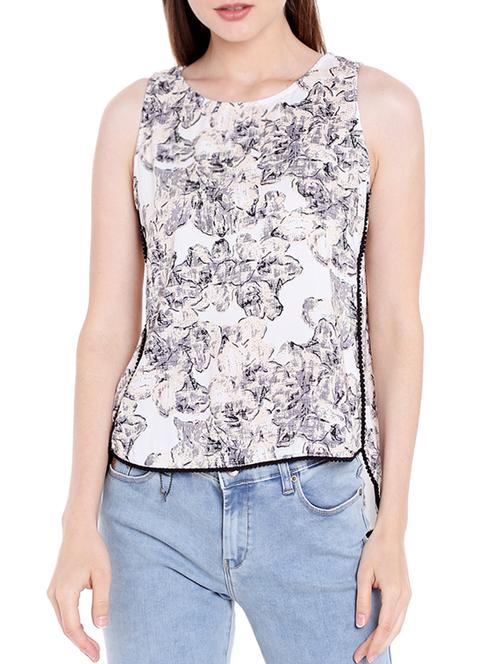 white printed viscose top - 14367870 - Very Small Image - 1