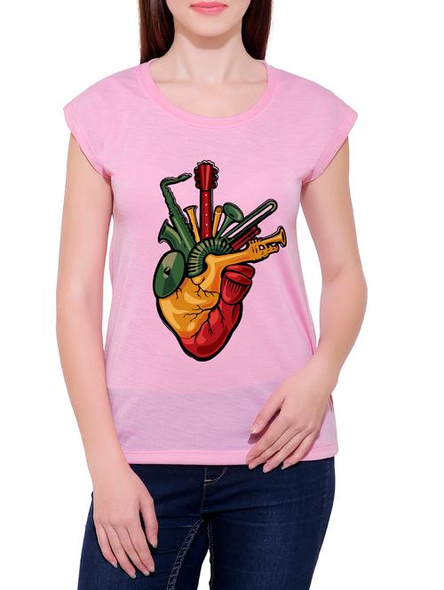 pink cotton blend tee - 14368249 - Very Small Image - 1