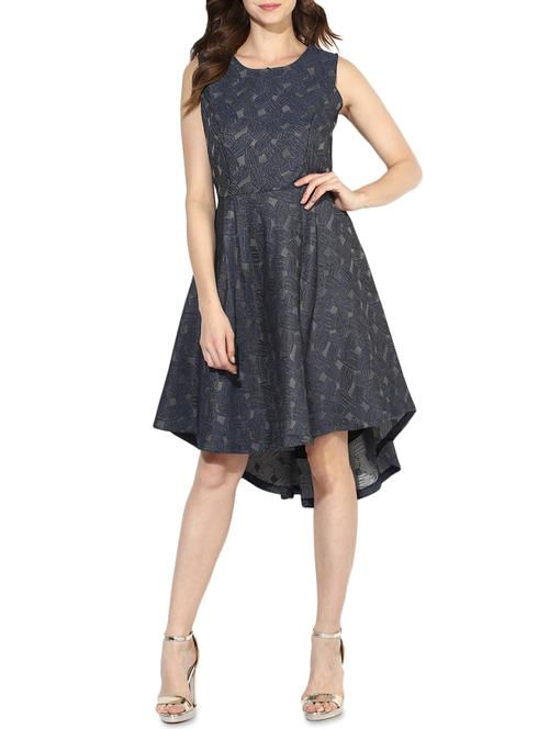 navy blue asymmetric dress - 14369145 - Very Small Image - 1