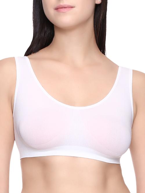 white cotton sports bra - 14369426 - Very Small Image - 1