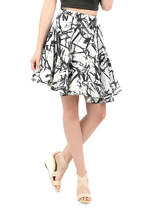 black printed flared skirt - 14369735 - Very Small Image - 1