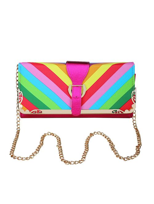multi colored leatherette  regular clutch - 14370609 - Very Small Image - 1